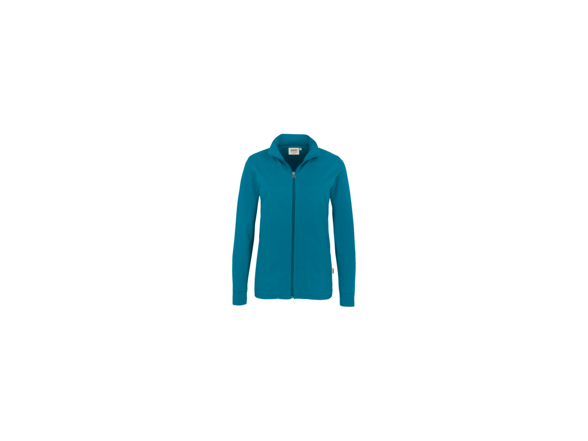 Damen-Interlockjacke Gr. XL, petrol - 100% Baumwolle, 220 g/m²