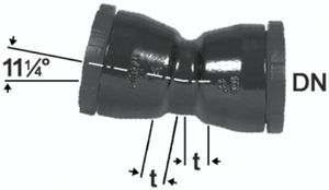 HD Bogen 11°, 2 Schraubmuffen - Fig. 2325a