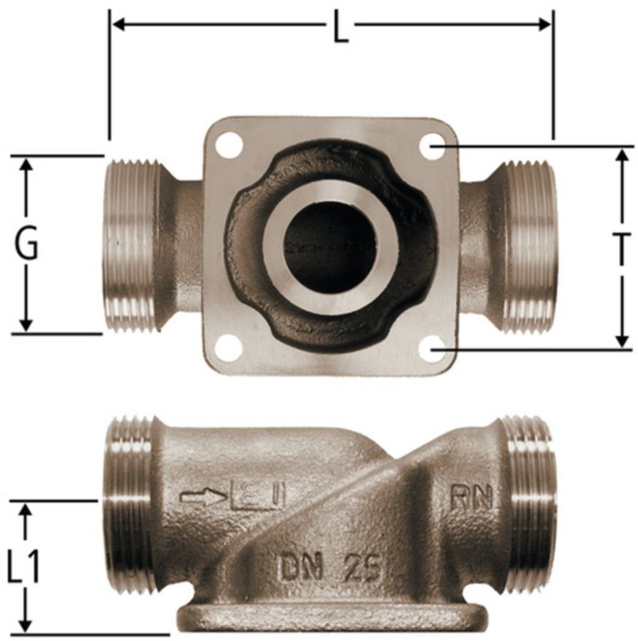 Anschlussflansch PN 16 Nussbaum