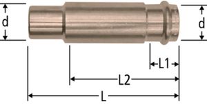 Optipress-Aquaplus-Schiebemuffe - mit Einsteckende