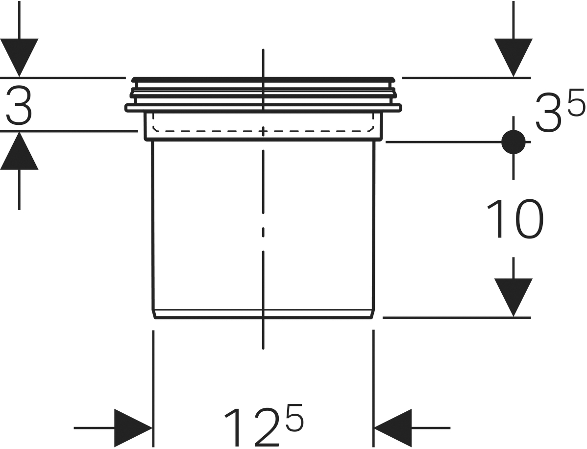 Geberit Verlängerungsstück zu Bodeneinl. - Varino, 13 x 13 cm