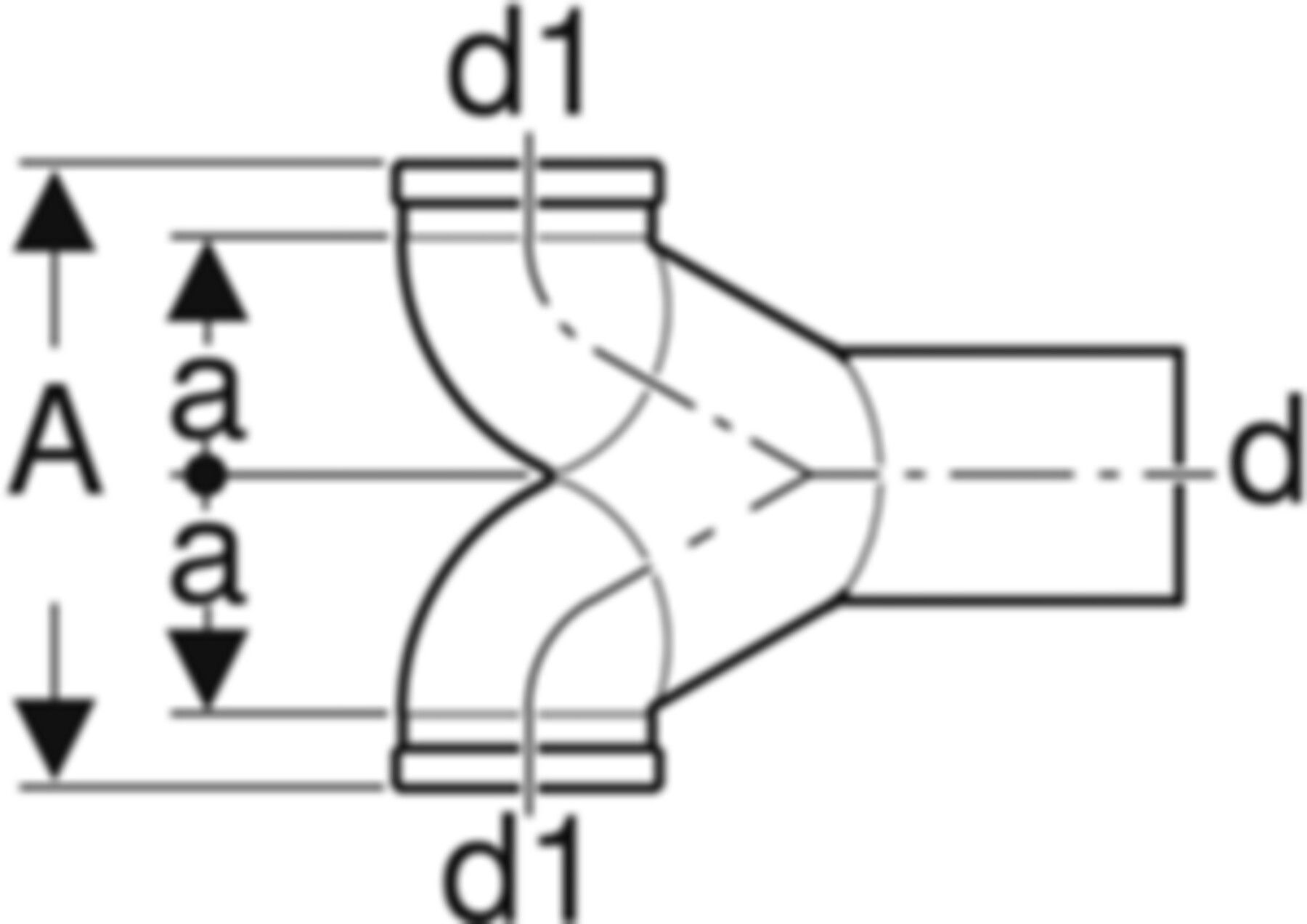 Geberit PE Wandklosett-Doppelbogen 180° - etagiert