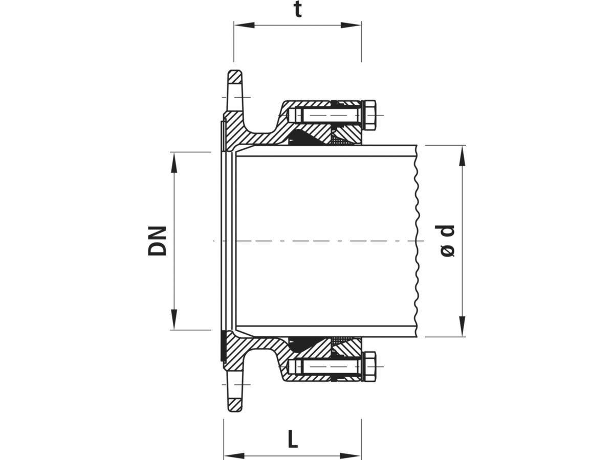 Steckmuffen-Flansch System 2000, PN 16 - 7200