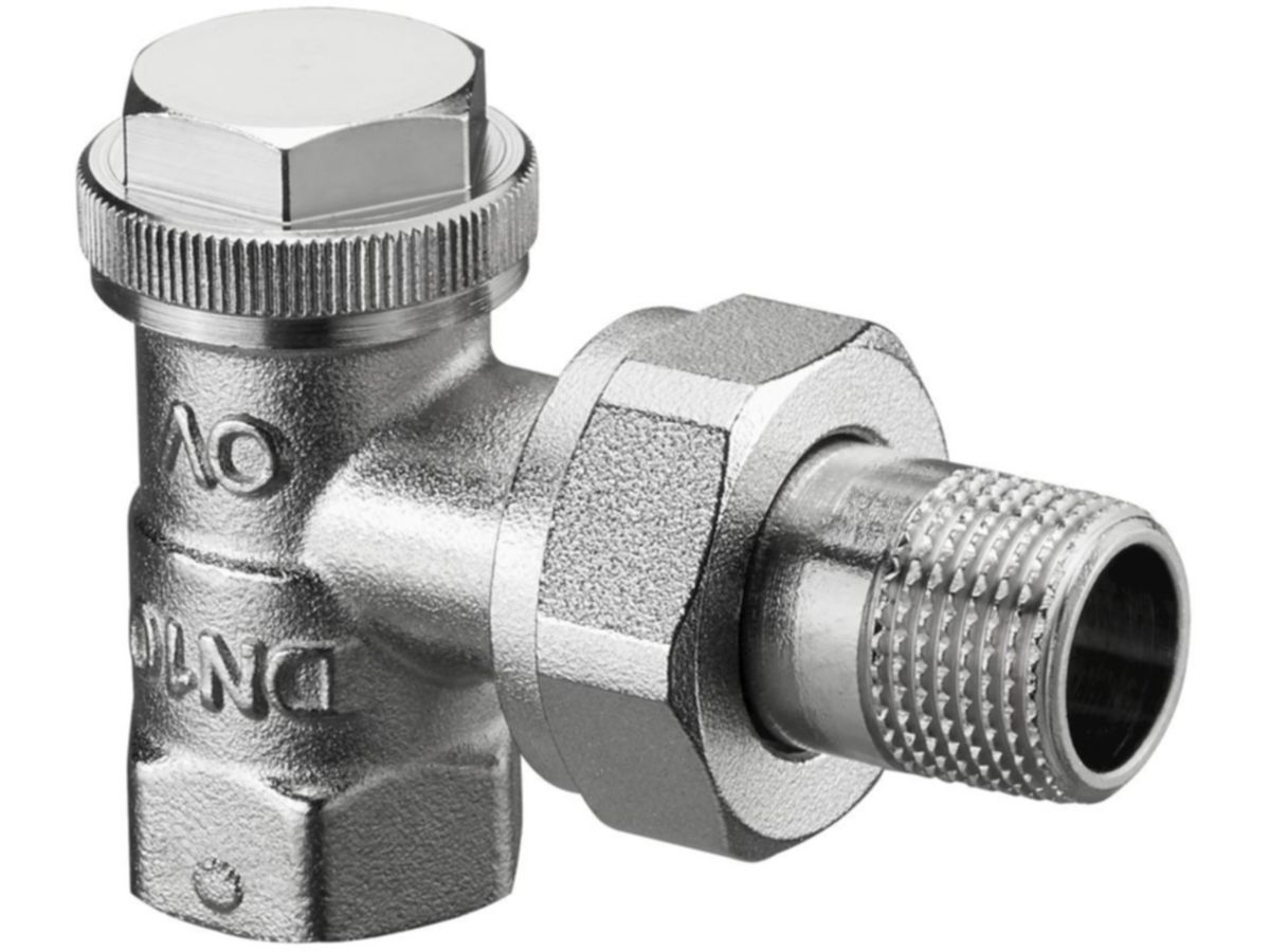 Verschraubung "Combi 3" Eckform IG - Messing vernickelt