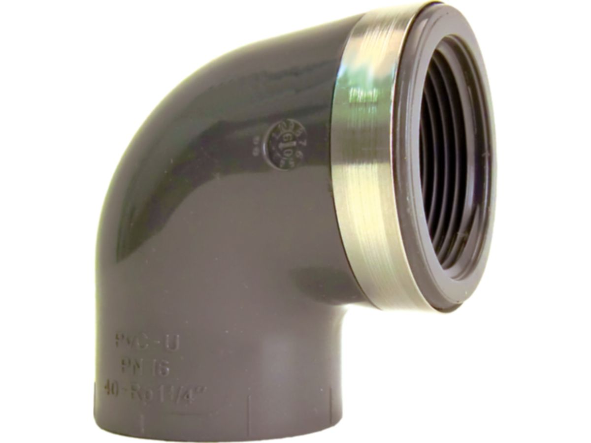 Winkel 45° PVC-U metrisch - mit Klebmuffe und zylindrischem Rohr IG