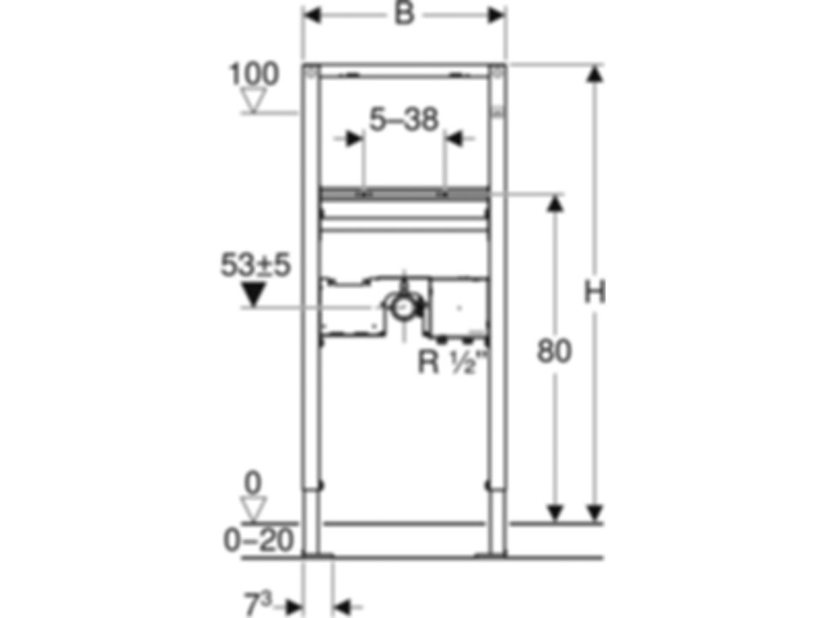 Geberit Duofix Element für Waschtisch - 112 cm Standarmatur mit Unterputzfunktio