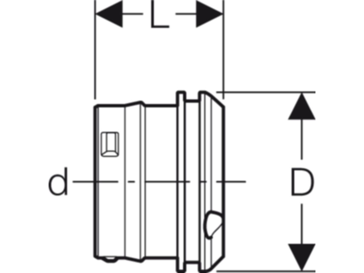 PushFit Stopfen, rot - für Schutzrohr 20