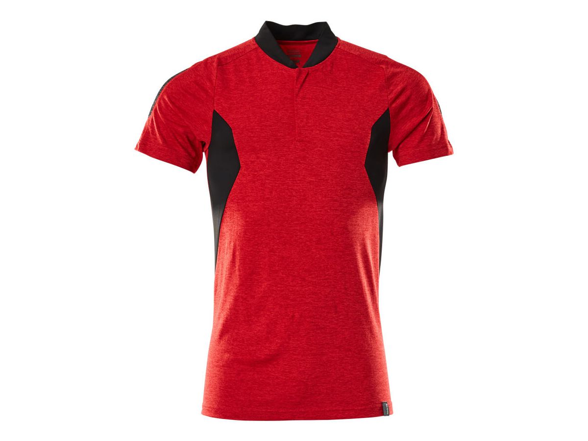 Polo-Shirt, moderne Passform Gr. XL ONE - verkehrsrot meliert / schwarz