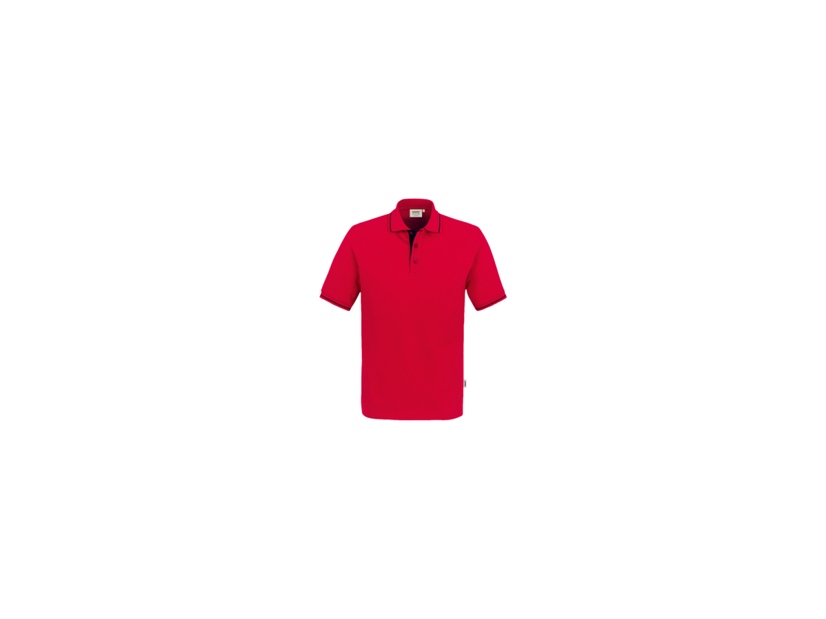 Poloshirt Casual Gr. XS, rot/schwarz - 100% Baumwolle