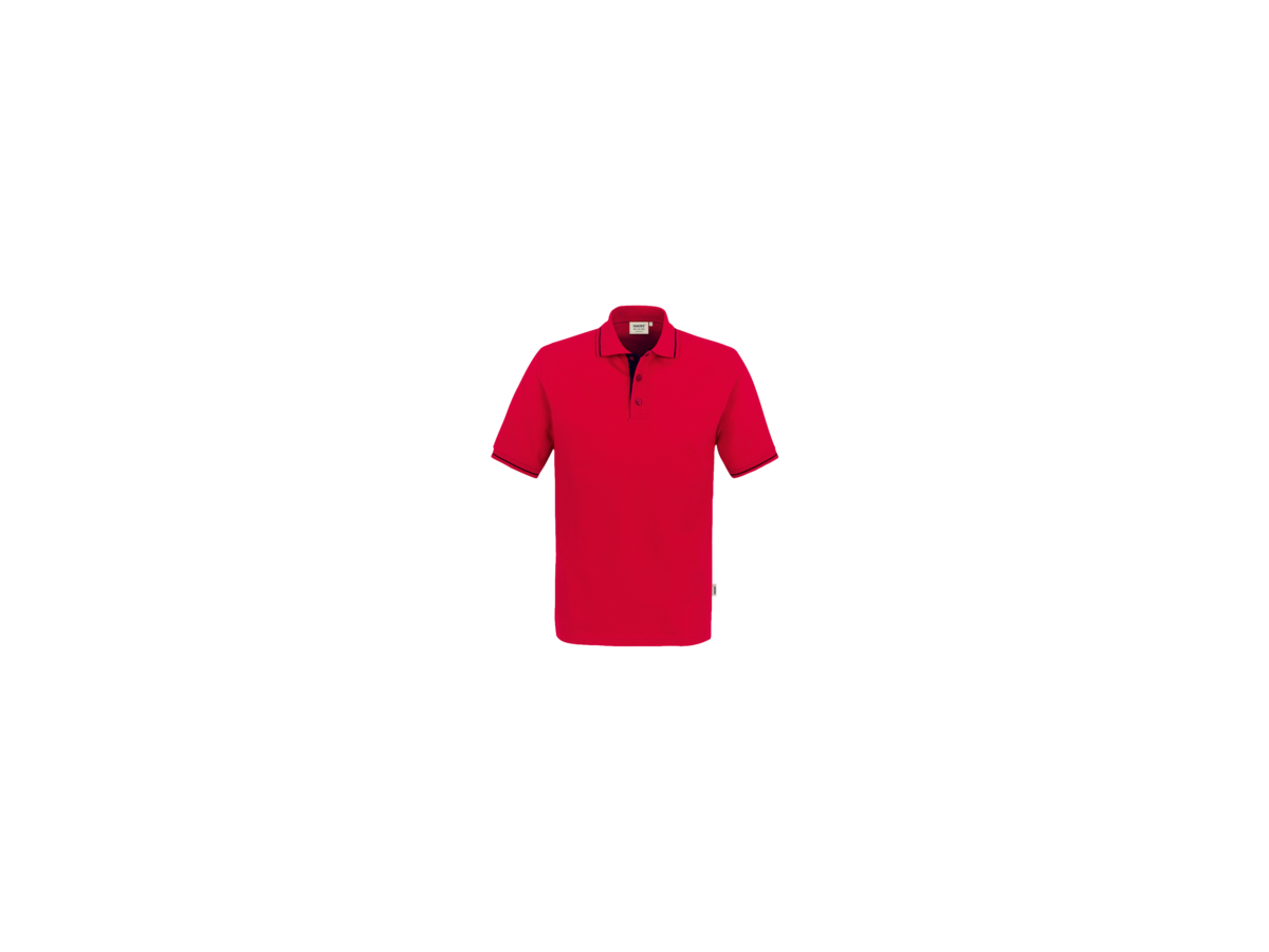 Poloshirt Casual Gr. S, rot/schwarz - 100% Baumwolle