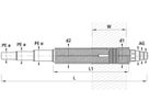 Mauerdurchführung Universal PE, gerade - d 63-50-40 mm, AG 2"-11/2"-11/4"  6851