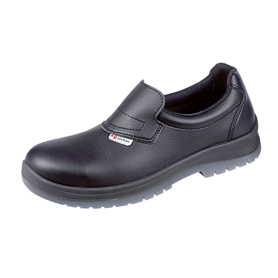 Sicherheits-Schlupfhalbschuhe SIXTON - Synthetikleder schwarz, PU-Sohle