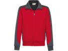 Sweatjacke Contrast Perf. 5XL rot/anth. - 50% Baumwolle, 50% Polyester, 300 g/m²