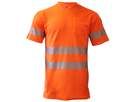 Säntis T-Shirt Kurzarm UPF 40, Gr. XL - leuchtorange, mit Reflexstreifen