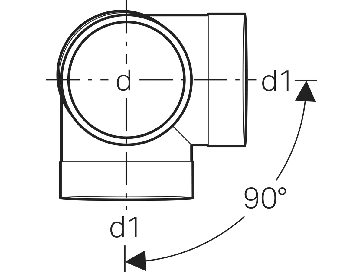 Geberit Silent Bogeneckabzweig 88.5°/90° - 110/110
