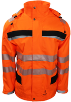 Bormio Speer Regenparka aus Polyester - orange/schwarz, mit 3M Reflektoren