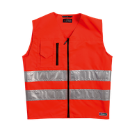 Warnweste leuchtgelb aus Polyester - Baumwollgewebe,Reflexstreifen