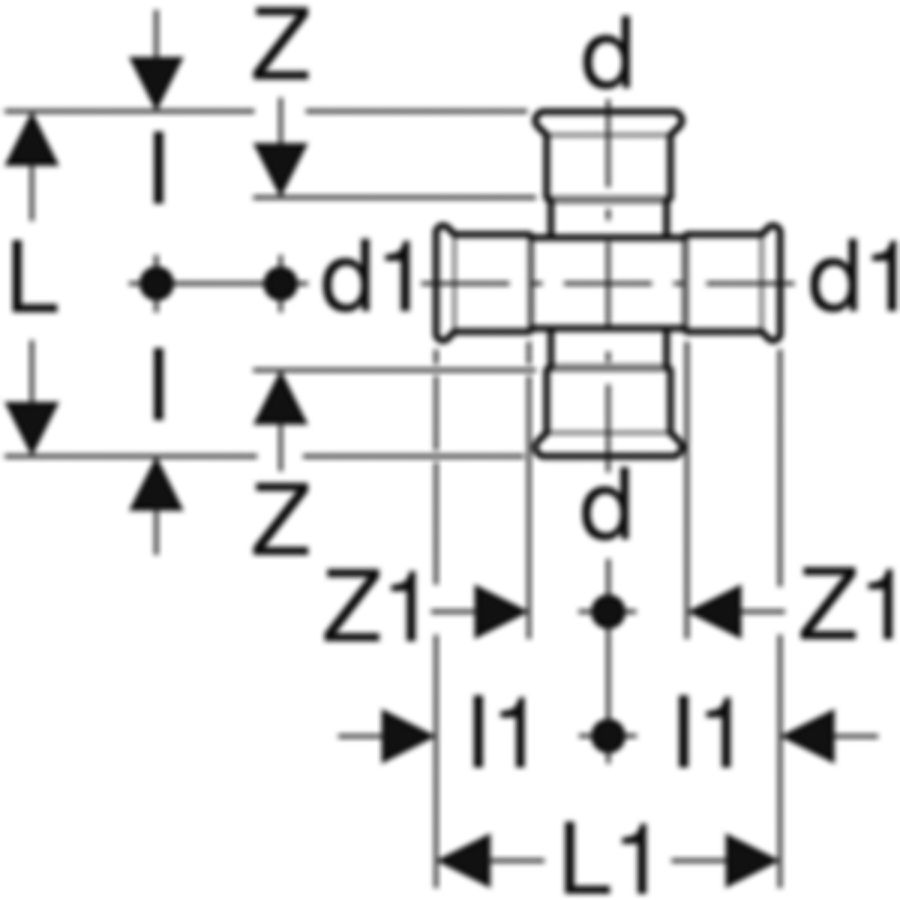 Mapress C-Stahl Kreuzstück 90°