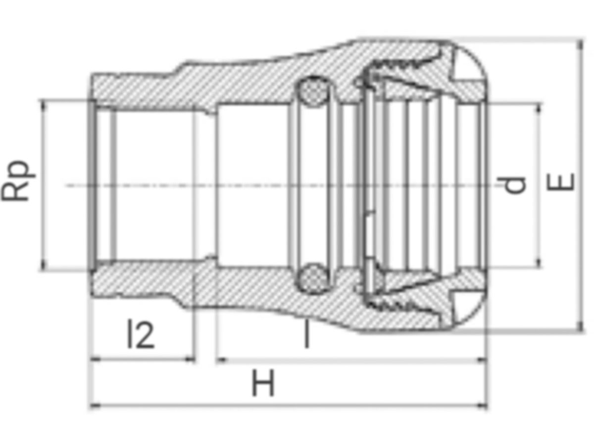 Anschlussverschraubung PLASSON mit IG - Typ 1003