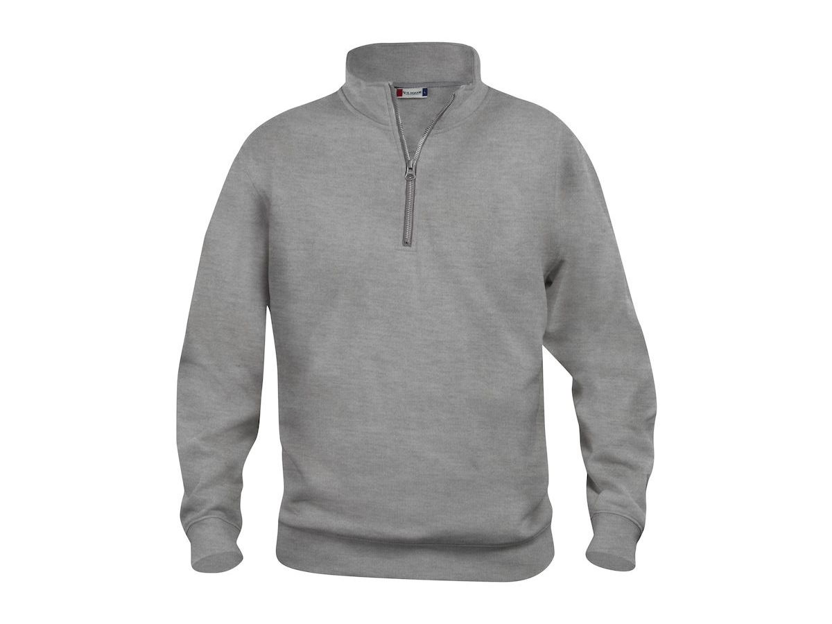 CLIQUE Basic Half Zip Gr. XL - graumeliert, 65% PES / 35% CO, 280 g/m²