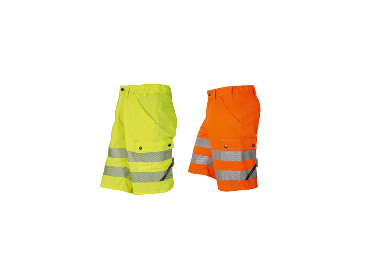 Shorts EN ISO 20471 Kl. 1 rot, Gr. 50 - 25% CO 75% PES, Reflexstreifen, 190 g/m2