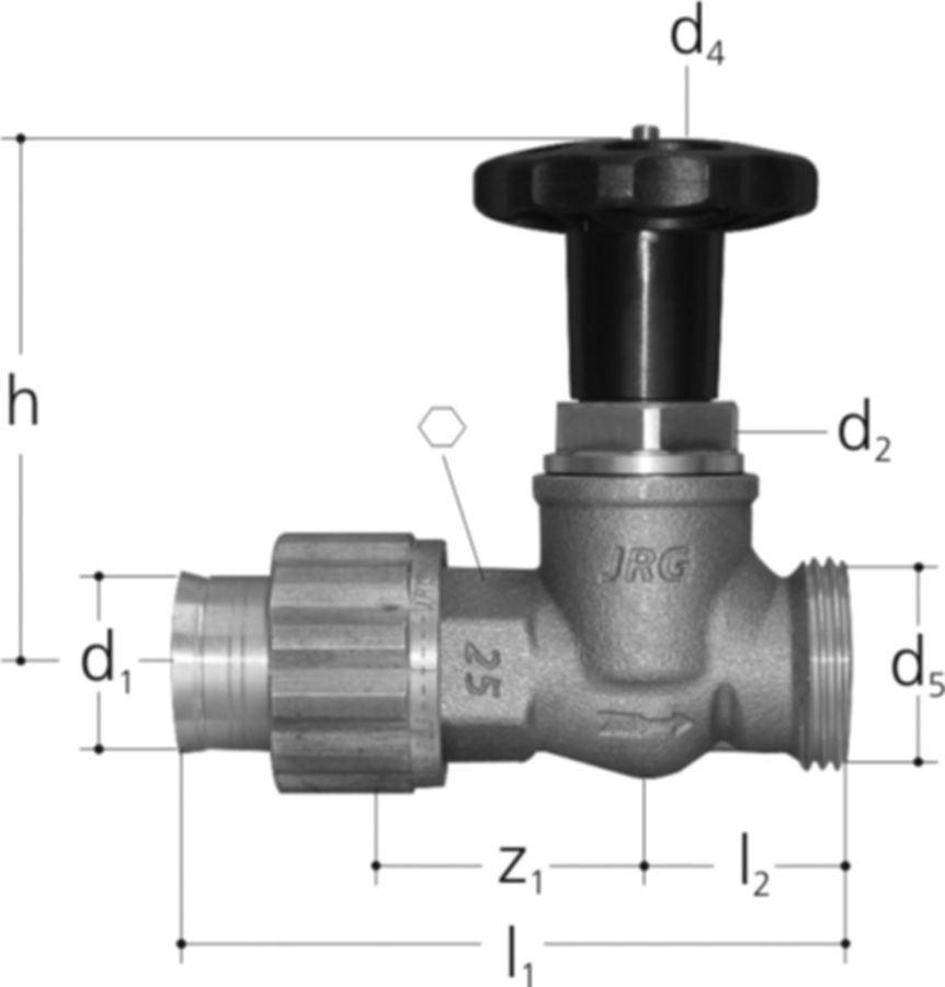 Sanipex Verteiler Absperrventil - Eingang JRG Sanipex/ Ausgang Aussengew.