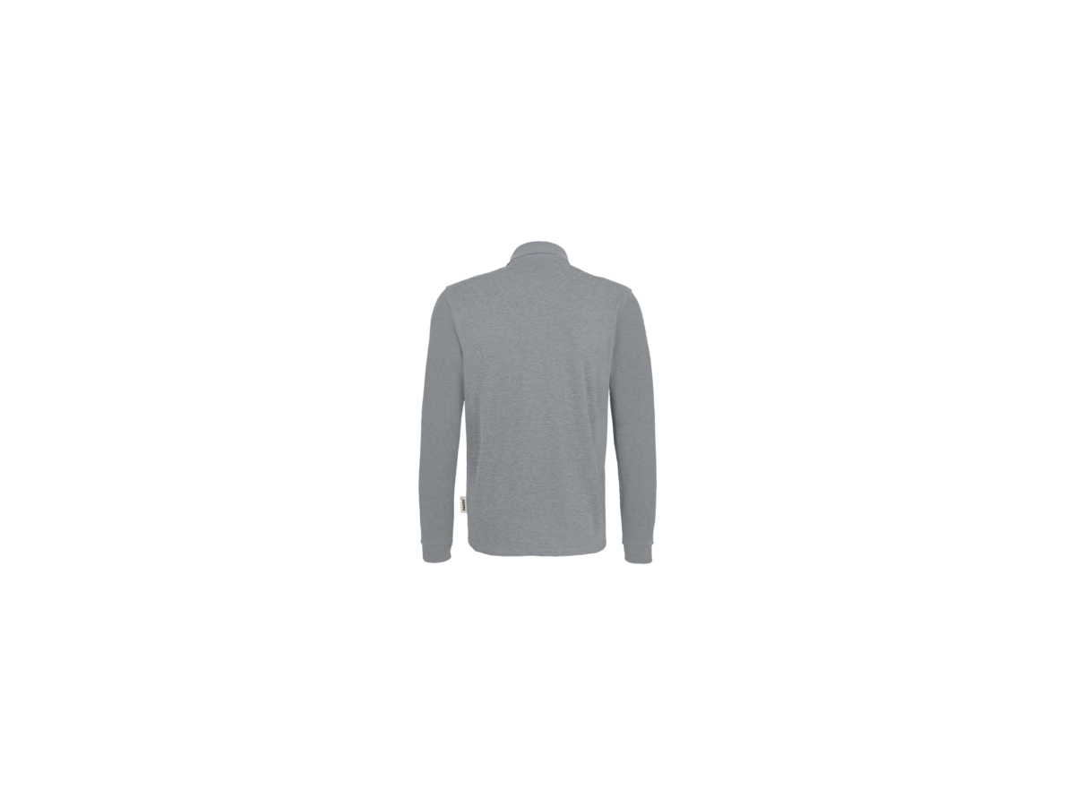 Longsleeve-Poloshirt Perf. XS grau mel. - 50% Baumwolle, 50% Polyester, 220 g/m²