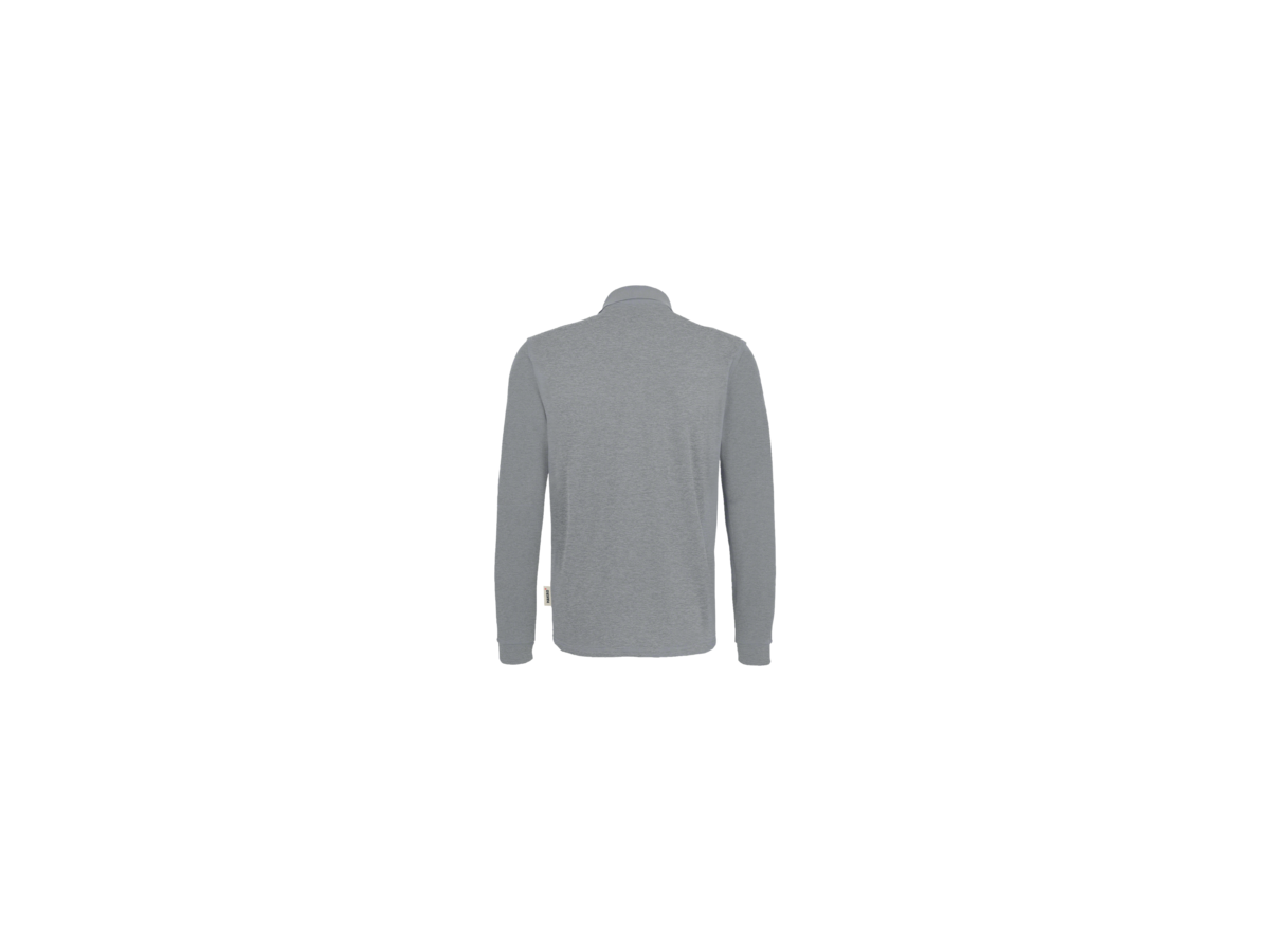 Longsleeve-Poloshirt Perf. 5XL grau mel. - 50% Baumwolle, 50% Polyester, 220 g/m²