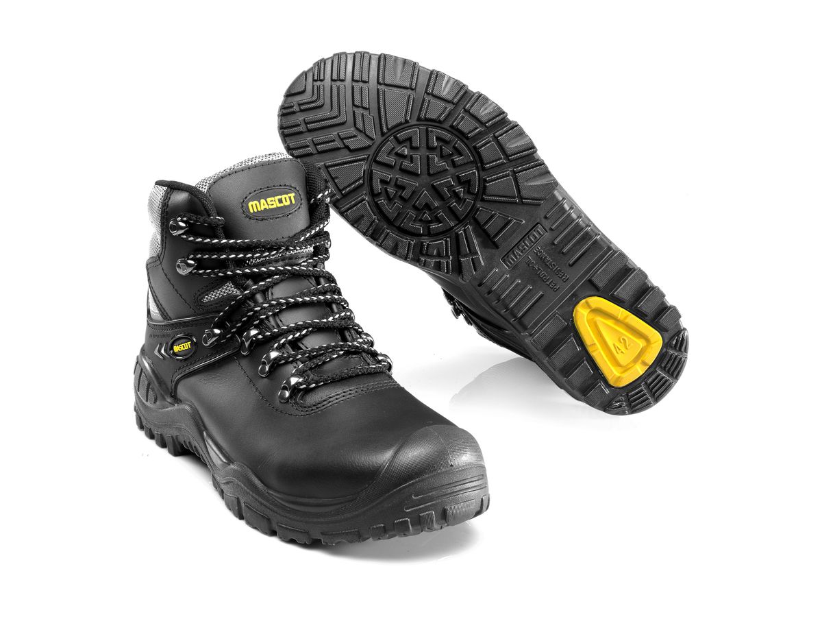 Elbrus Sicherheitsstiefel Gr. 1140 - S3 Vollnarbig, schwarz/gelb