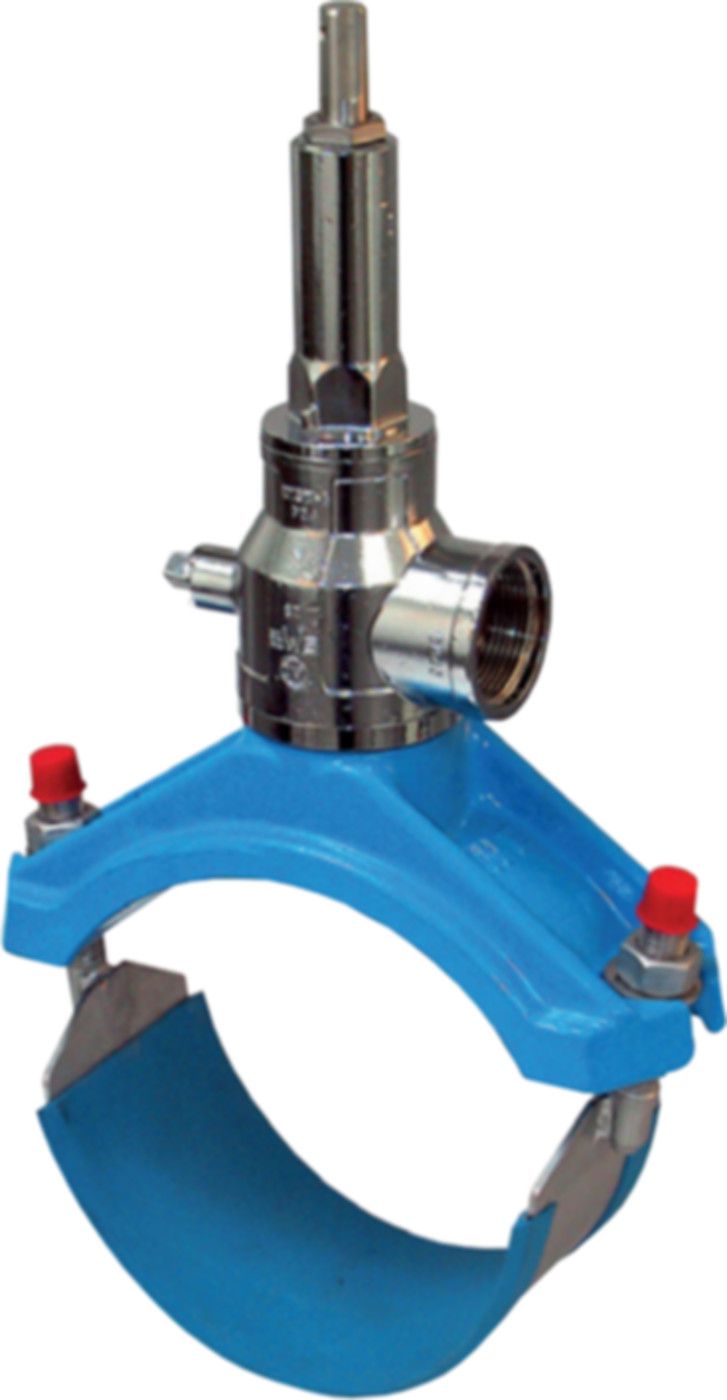 TMH Anbohrarmaturen für obere Anbohrung - Ventil: CR-Messing, vernick. und verchr.