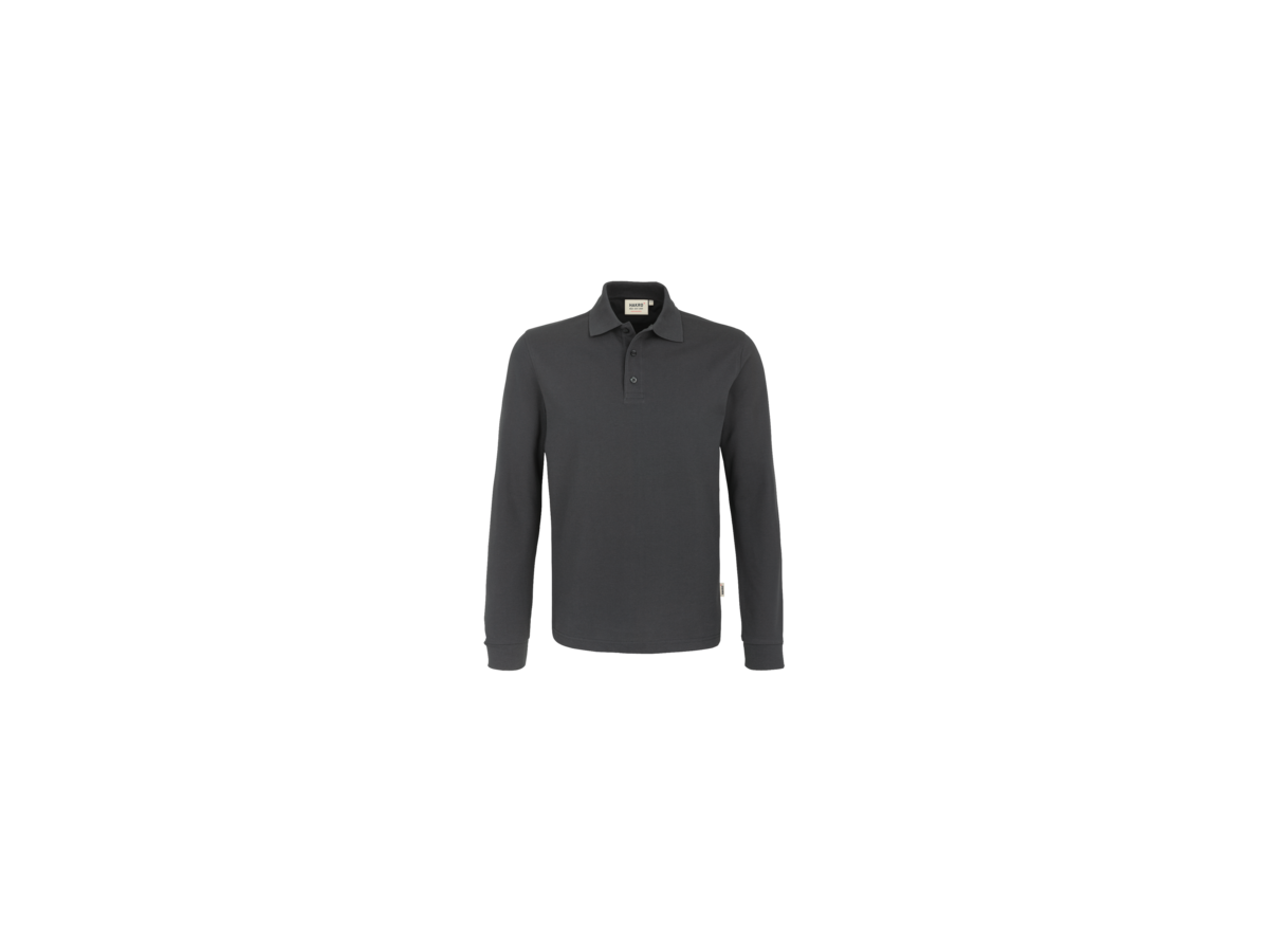 Longsleeve-Poloshirt Perf. 5XL anthrazit - 50% Baumwolle, 50% Polyester, 220 g/m²