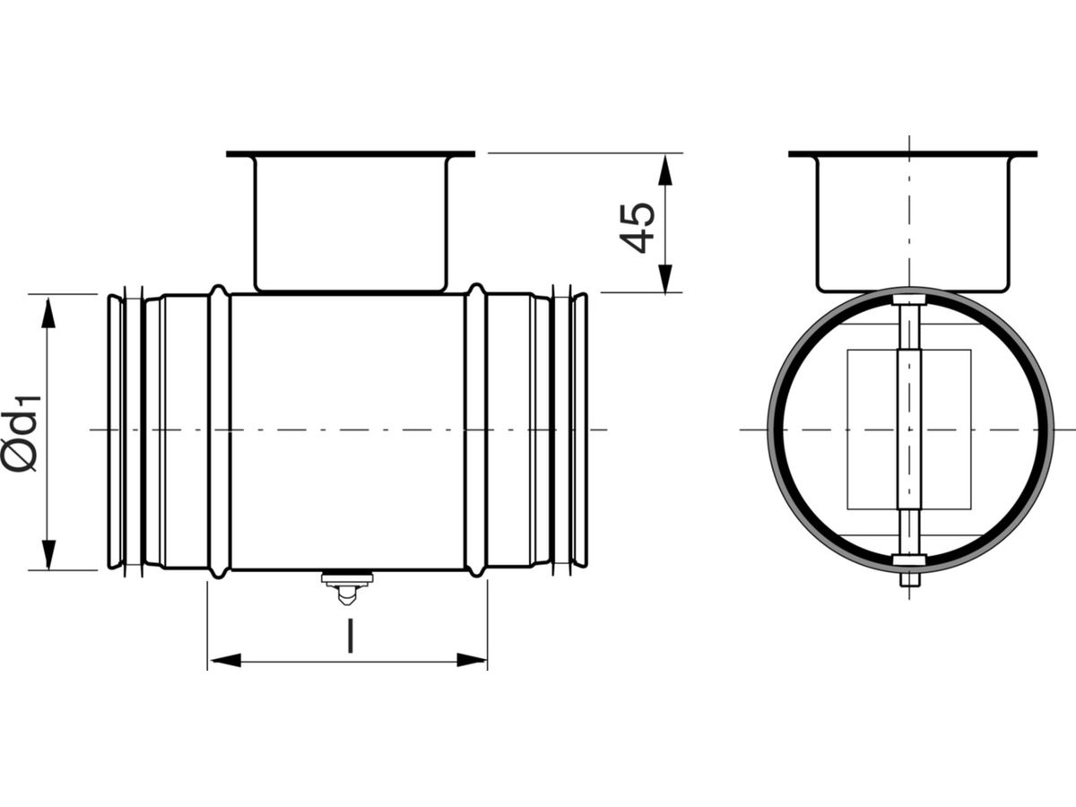 Klappe mit Dichtung 160 mm - Absperr- und Regulier-Elemente