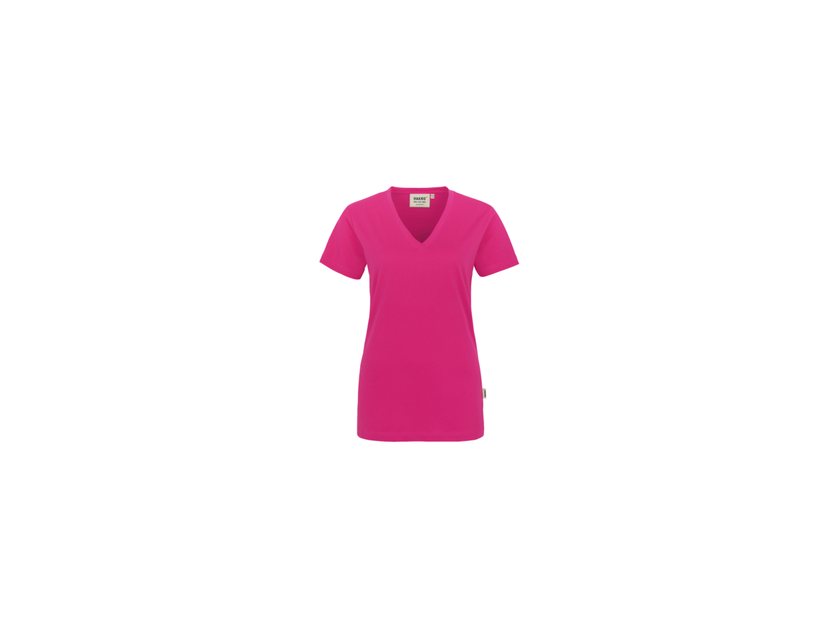 Damen-V-Shirt Classic Gr. XS, magenta - 100% Baumwolle