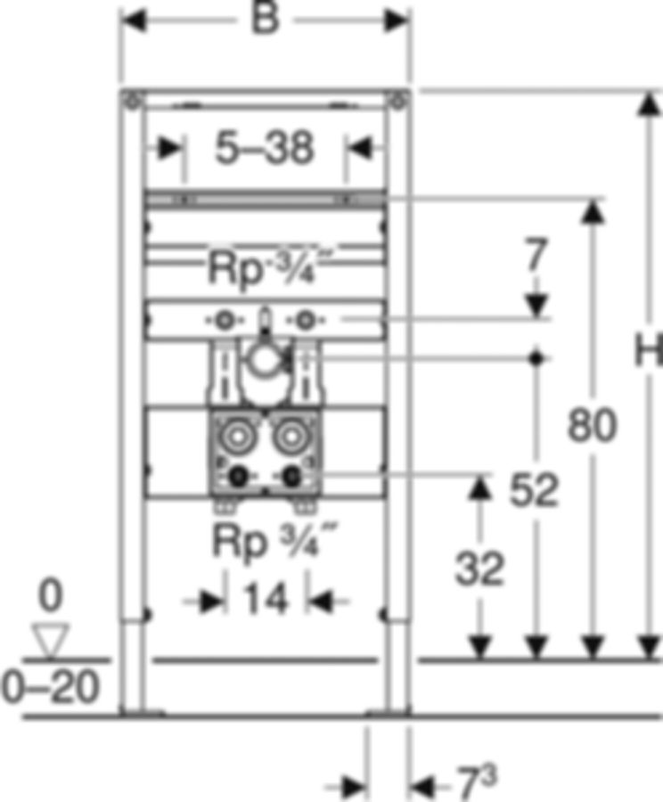 Geberit-Duofix - Element für Waschtisch - 82-98 cm
