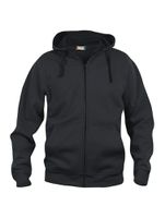 CLIQUE BASIC Hoody Full Zip kelly black - Gr.2XL 80% Polyest. 20% Baumw. 300 g/m2