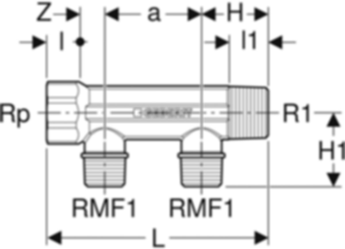 Verteiler mit Gewindeanschluss - GEBERIT FlowFit