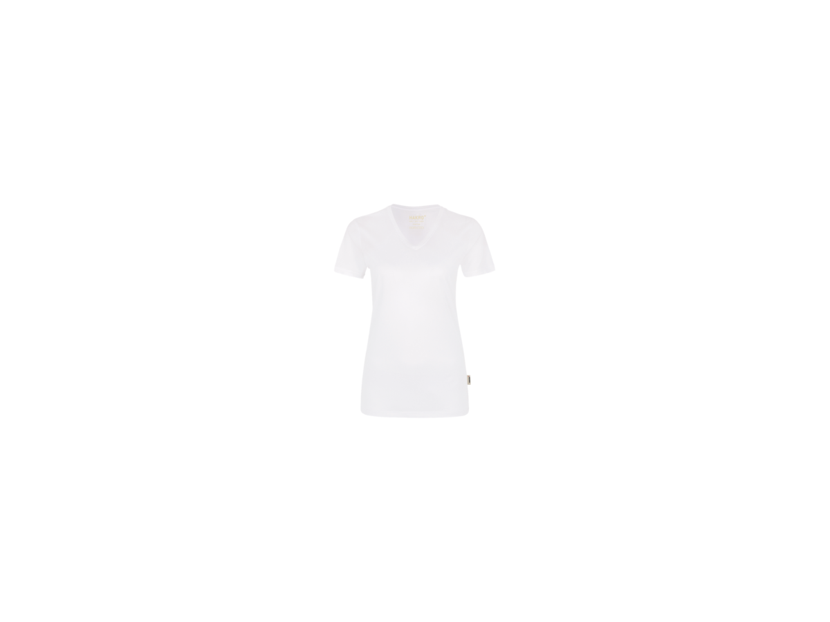 Damen-V-Shirt COOLMAX Gr. L, weiss - 100% Polyester, 130 g/m²