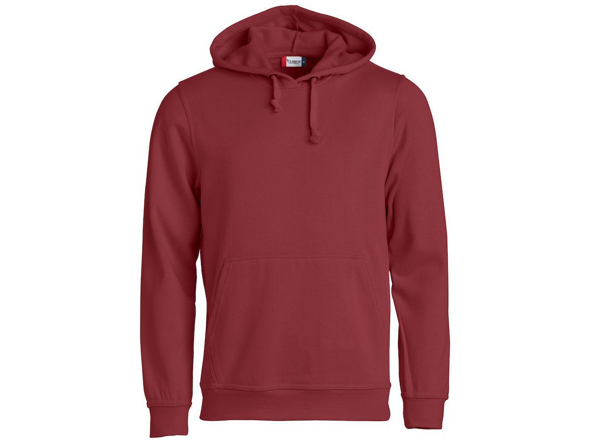 CLIQUE BASIC Hoody, bordeaux, Gr. XS - 80% Polyest. 20% Baumw. 300 g/m2