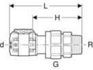 Übergangsverschraubungen mit Aussengew. - GEBERIT FlowFit 2", 50 mm