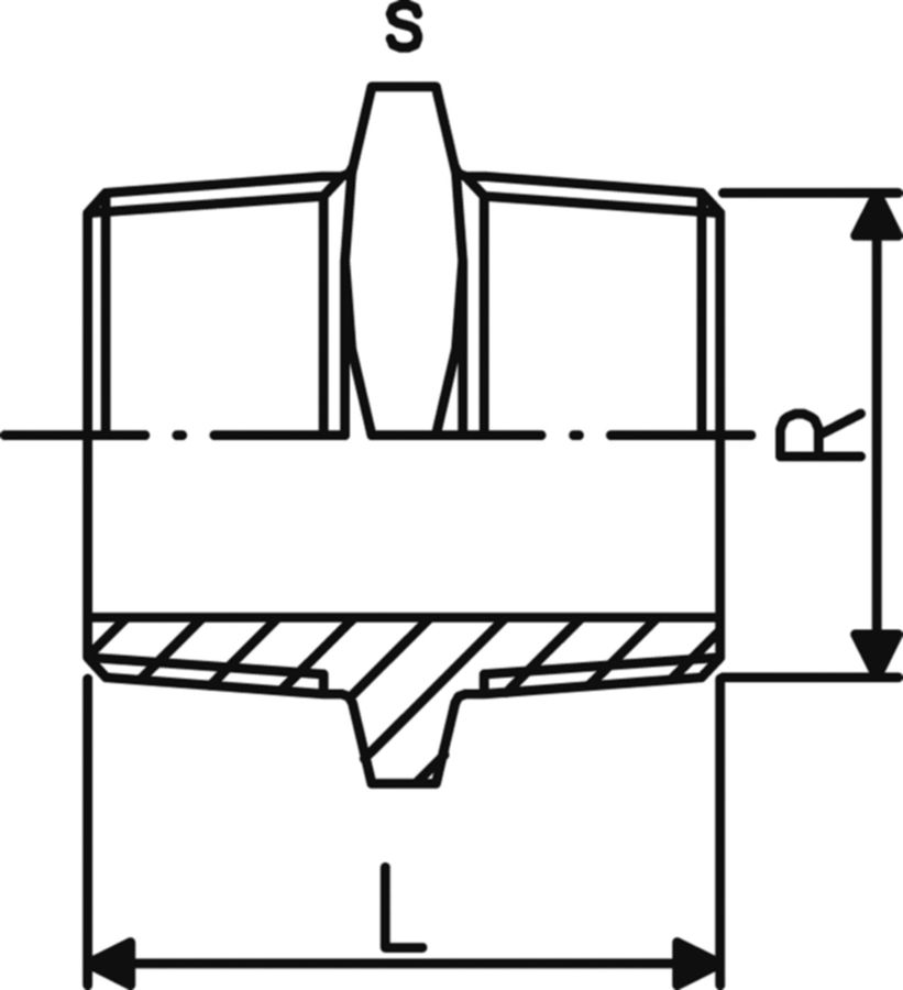 Doppelnippel PVC-U R - mit konischem Rohr AG R