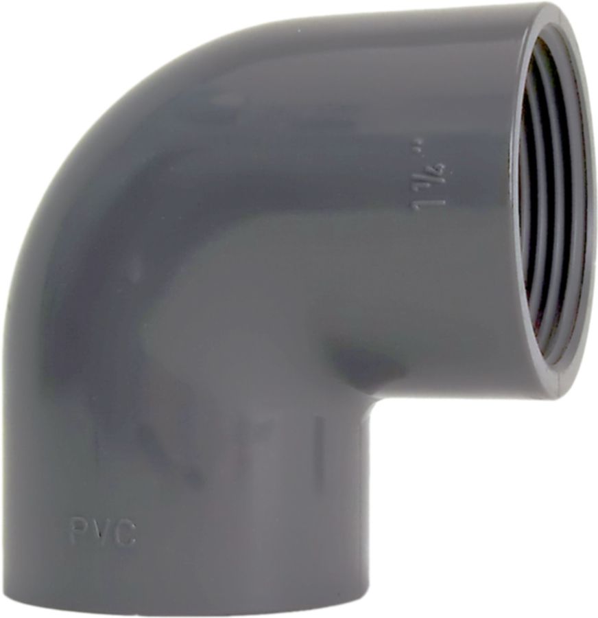 Winkel 45° PVC-U metrisch - mit Zylindrischem Rohr IG