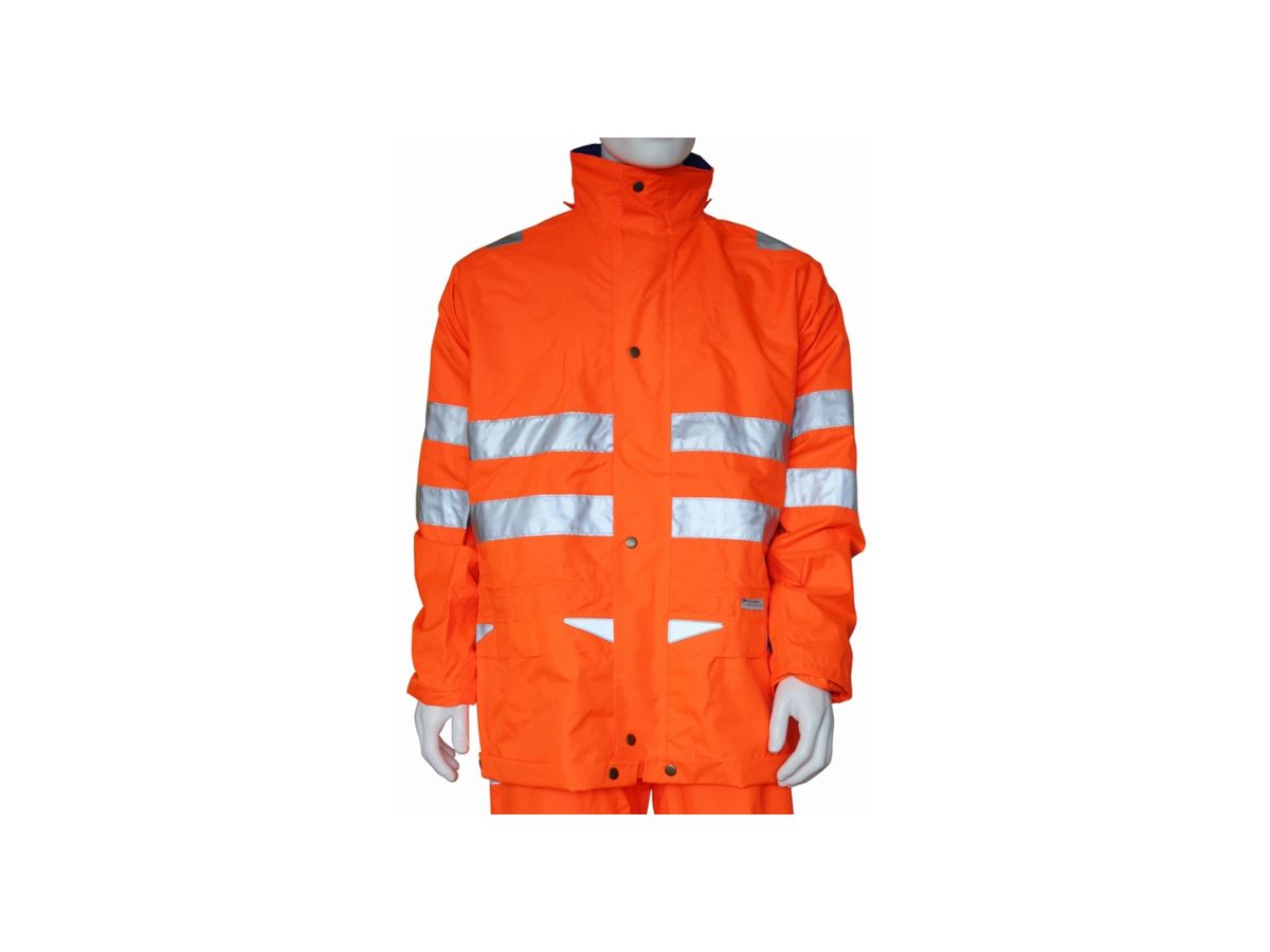 Smantex-Regenjacke mit 3M Reflexstreifen - Gr. XL, leuchtorange, 100% Polyester