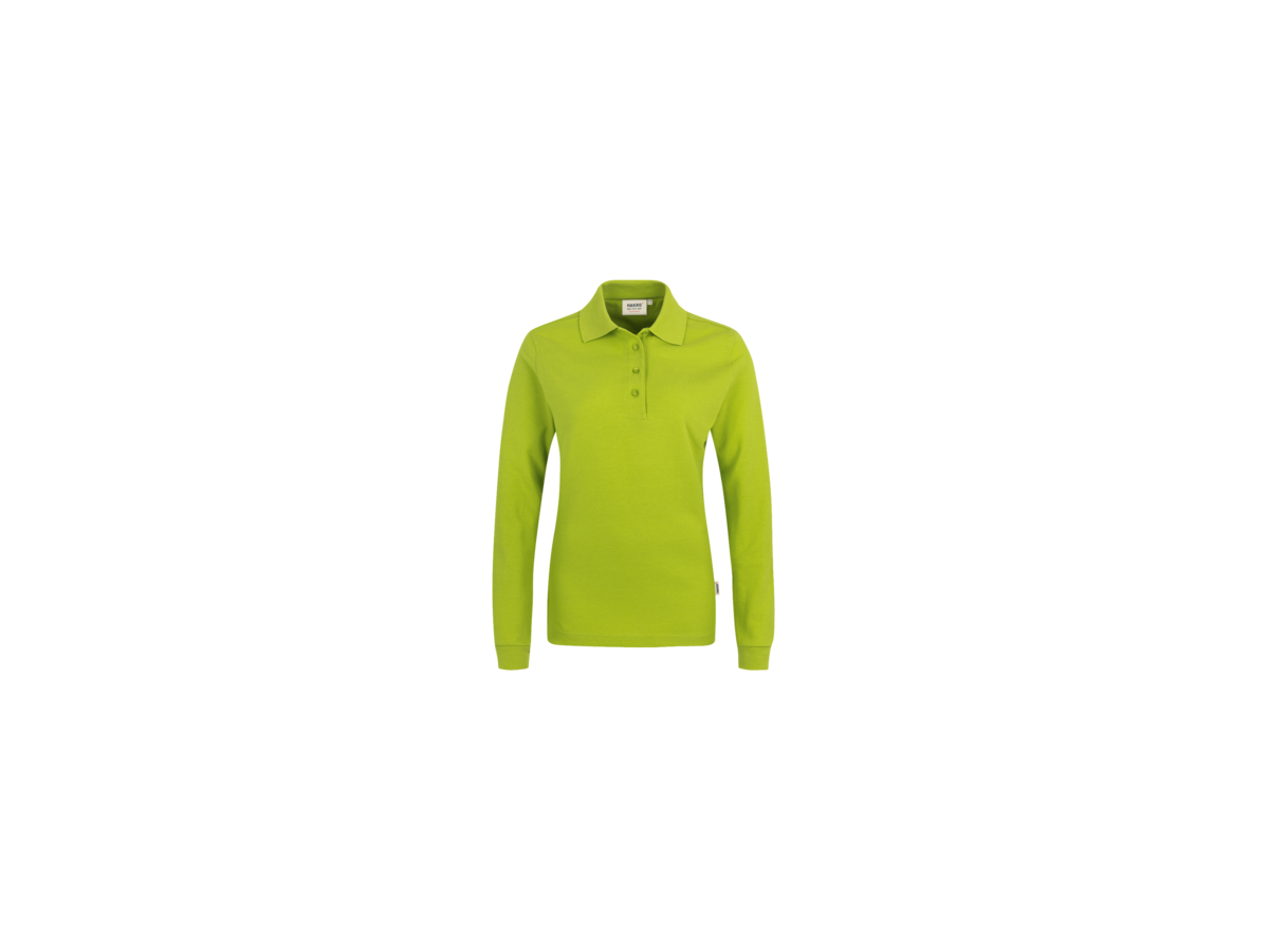 Damen-Longsleeve-Poloshirt Perf. M kiwi - 50% Baumwolle, 50% Polyester