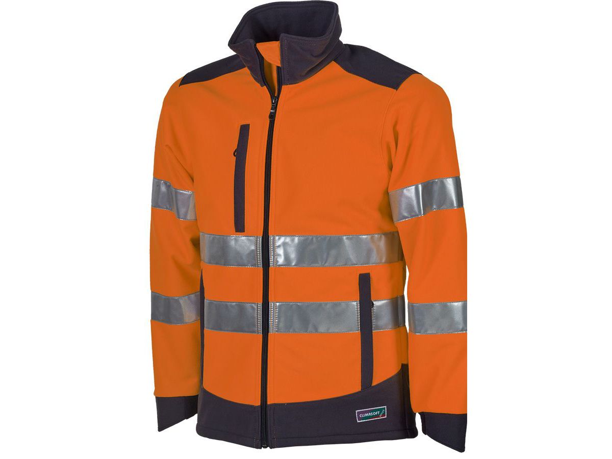 Warnschutzjacke, leuchtorange/grau - CLIMASSOFT REFLEX, Gr. XL