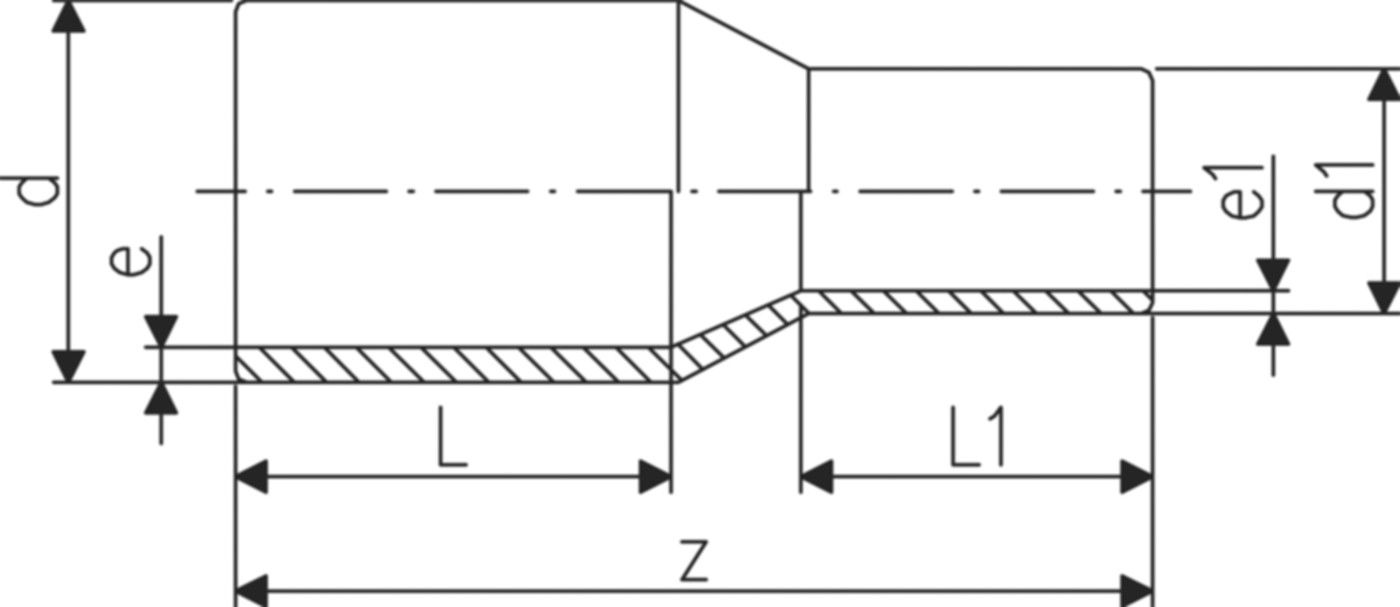 Reduktion HDPE PE100 - lang