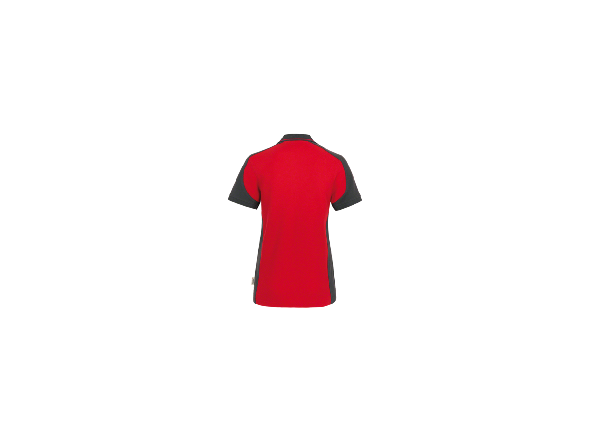 Damen-Poloshirt Contr. Perf. M rot/anth. - 50% Baumwolle, 50% Polyester, 200 g/m²