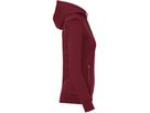 Damen Kapuzenjacke Bonded, Gr. XL - weinrot/silber