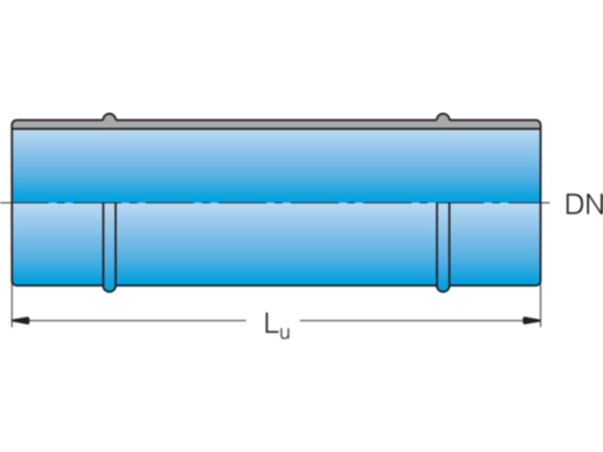 Glattrohr GDR 400 mm      100 - BLS mit 2 Schweisswulsten
