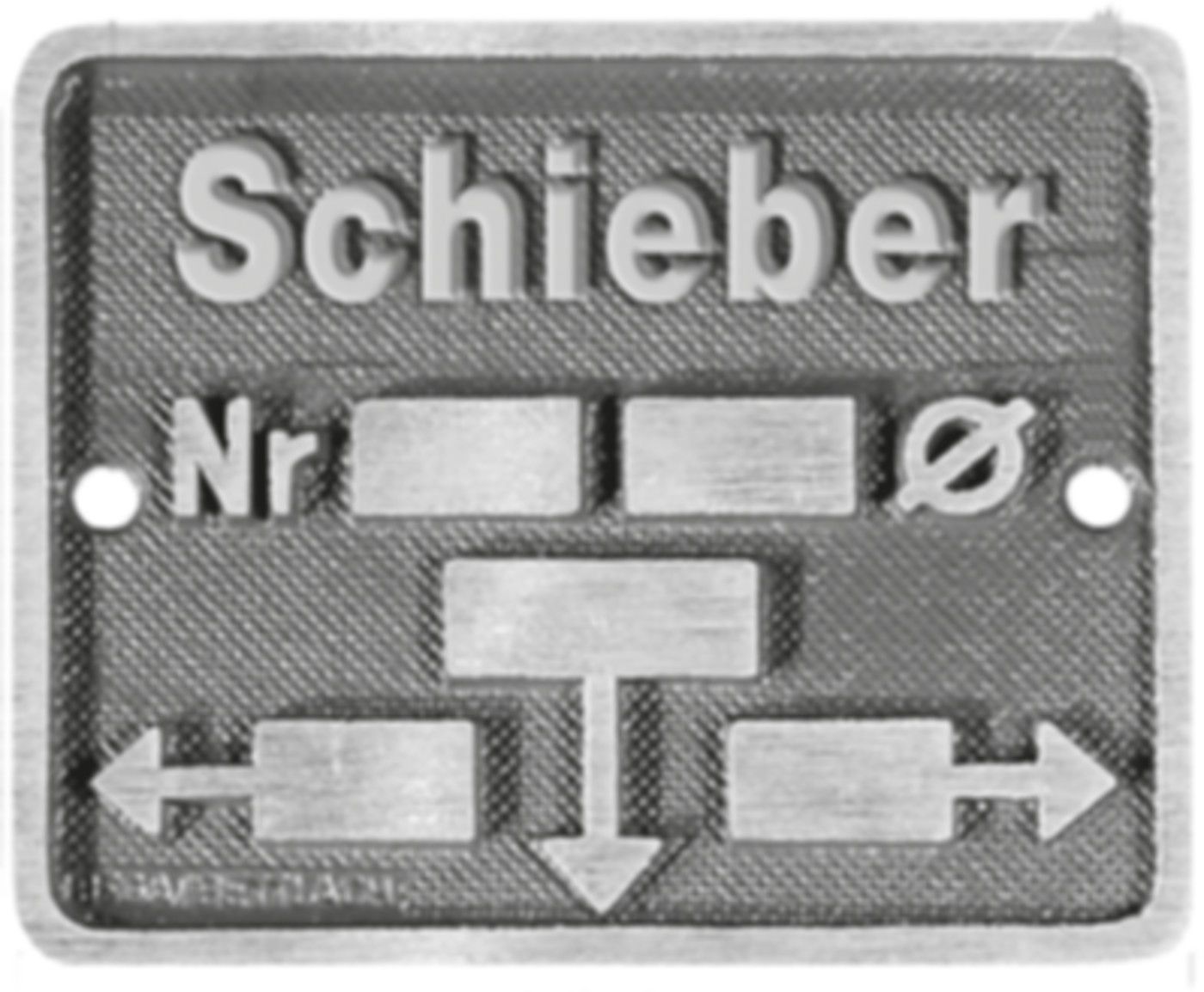 Schiebertafel Nr.30 Text "Schieber" - verkehrsblau (RAL5017) (Bega) 130x105mm