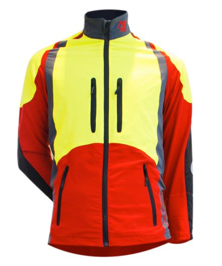 Tapio Expert Schnittschutzhose - Kevlar Einsätze im Kniebereich rot/schw.
